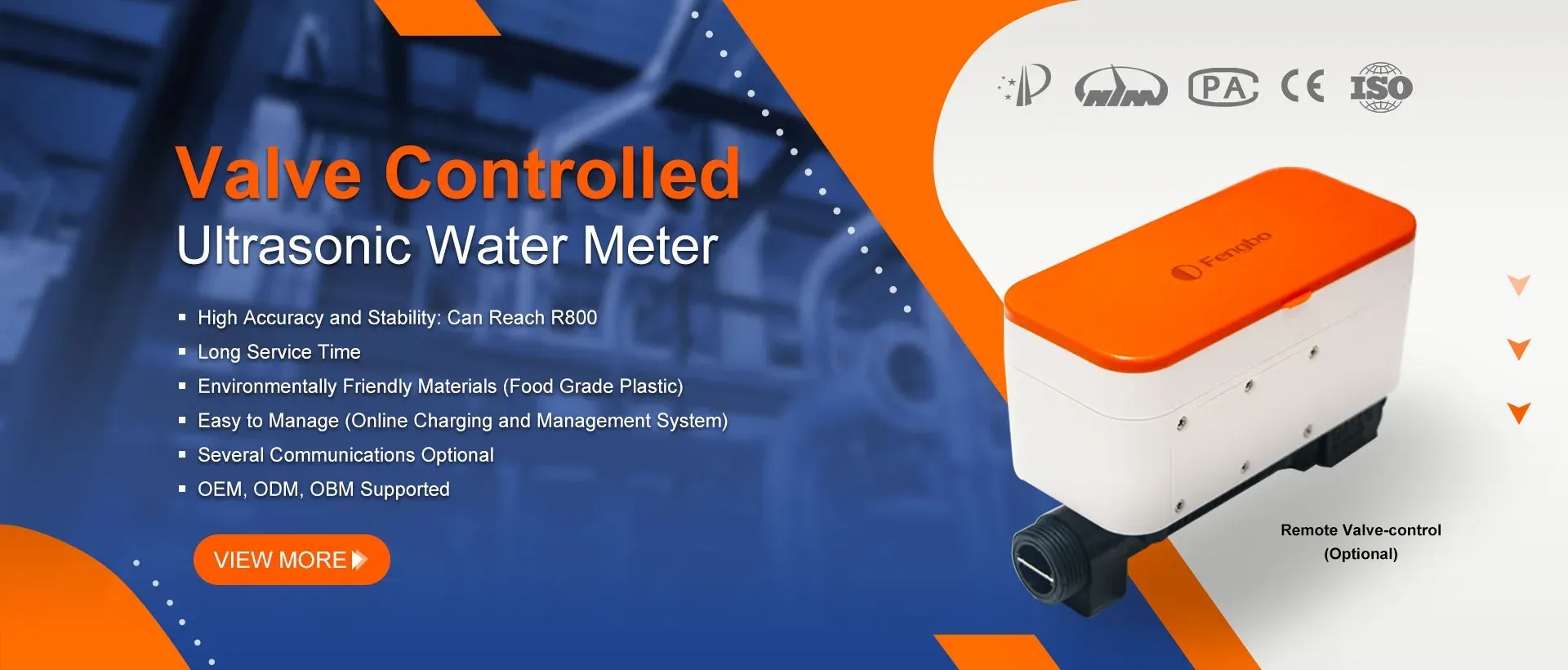 Valve controlled ultrasonic water meter
